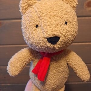 Cloud Island Tan Stuffed Bear with Red Scarf